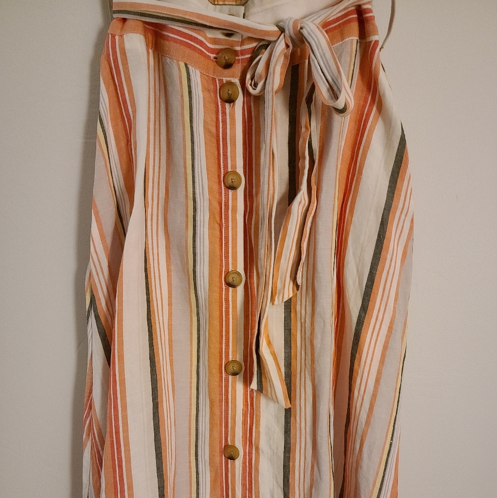 A New Day Striped High-Rise Button-Front Skirt